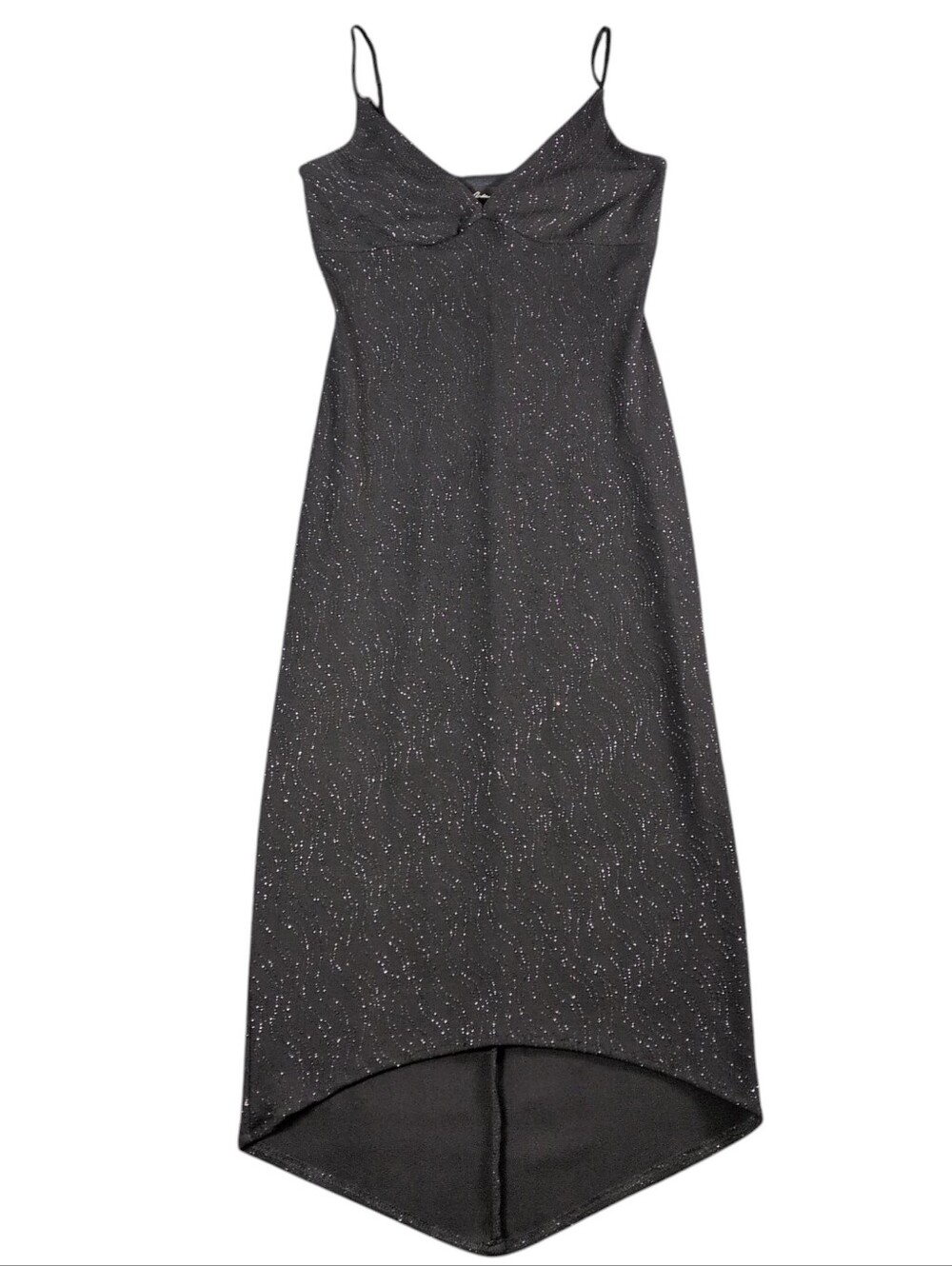 Arden B. Black Sparkle Bodycon Dress with Spaghetti Straps